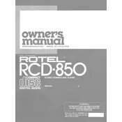 Rotel RCD-850 CD Player manual cover