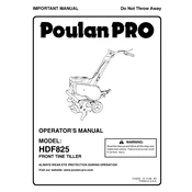 Poulan Pro HDF825 Tiller manual cover