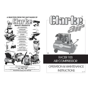 Clarke 1499009 Racer 100 Air Compressor manual cover