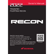 Honda TRX250TM1 FourTrax Recon 2022 ATV manual cover