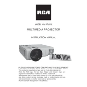 RCA RPJ116 Projector manual cover