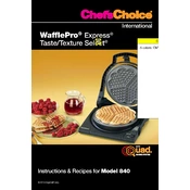 Chef's Choice 840 WafflePro Express Taste Texture Select Waffle Maker manual cover