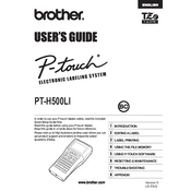 Brother P-touch PT-H500LI manual cover