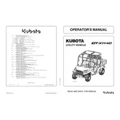 Kubota RTV-X1140 Utility Vehicle manual cover