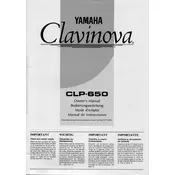 Yamaha Clavinova CLP-650 Piano manual cover