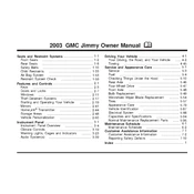 GMC Jimmy 2003 manual cover