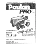 Poulan Pro PP16H44A Tractor manual cover