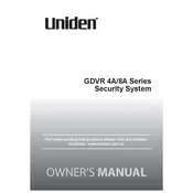 Uniden GDVR 4A Series Security System manual cover