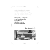 De Dietrich DKP825B Refrigerator manual cover