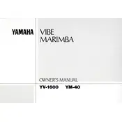 Yamaha YV-1600 Marimba manual cover