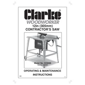 Clarke 6460305 CCS305 12 Inch 305mm Contractor's Saw manual cover