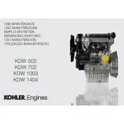 Kohler KDW702 Engine manual cover