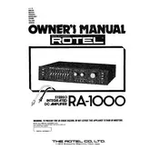 Rotel RA-1000 Amplifier manual cover