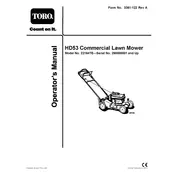 Toro Commercial HD53 22164TE Mower manual cover