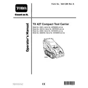 Toro TX 427 22321 Tool Carrier manual cover