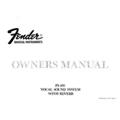 Fender PA 100 with Reverb PA System manual cover