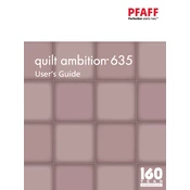 Pfaff Quilt Ambition 635 Sewing Machine manual cover