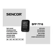 Sencor SFP 7716 BK MP3 Player manual cover