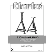 Clarke 7600065 CAX3TP 3 Tonne Axle Stand manual cover