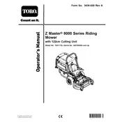 Toro Z Master 8000 Series 74311TE Mower manual cover