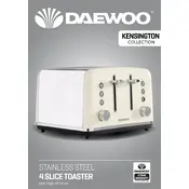 Daewoo Kensington Stainless Steel 4 Slice Toaster SDA1585 Toaster manual cover