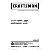 Craftsman CMCR001 Speaker manual cover