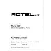 Rotel RCD-950 CD Player manual cover