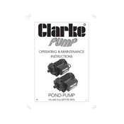 Clarke 7175010 SSP3 Pond Pump manual cover