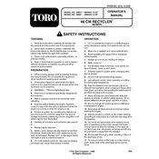 Toro Recycler 48-cm 20823 Mower manual cover