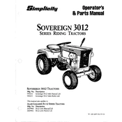 Simplicity Sovereign 3012 Series 990434 Tractor manual cover