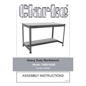 Clarke 7637825 CWB1630R Heavy Duty Workbench manual cover