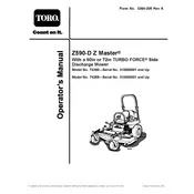 Toro Z Master Turbo Force 7000 Series 74269 Mower manual cover