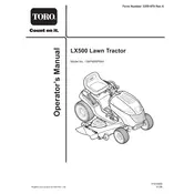 Toro LX500 13AP60RP544 Tractor manual cover