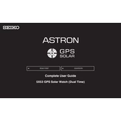 Seiko Astron 5x53 GPS Solar Watch Dual Time manual cover