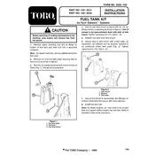 Toro Sitework Systems 100-2531 Fuel Tank Kit manual cover