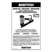 Bostitch MCN150 Nailer manual cover