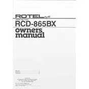 Rotel RCD-865BX CD Player manual cover