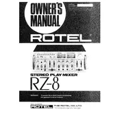 Rotel RZ-8 Mixer manual cover