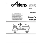 Ariens 936 Series 936009 Tractor manual cover