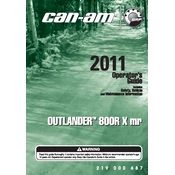 Can-Am Outlander 800R X mr 2011 Vehicle manual cover