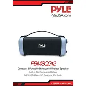 Pyle PBMSQG12 Speaker manual cover