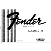 Fender Bassman 20 1982 Amplifier manual cover