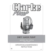 Clarke 7260065 LVP1A Dirty Water Pump manual cover