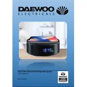 Daewoo Clock Radio Bluetooth Rechargeable Speaker AVS1376 Speaker manual cover