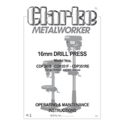 Clarke 6505550 CDP301B 16mm Drill Press manual cover