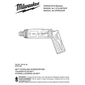 Milwaukee M4 2101-20 Screwdriver manual cover