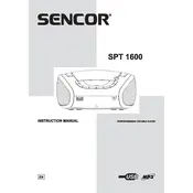 Sencor SPT 1600 BGN Boombox manual cover