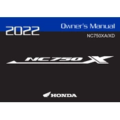 Honda NC750X 2022 Motorcycle manual cover