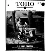 Toro 7 HP 55000 Tractor manual cover