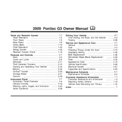 Pontiac G3 2009 manual cover